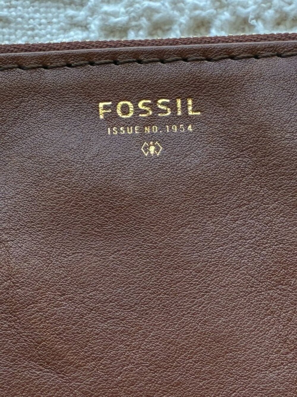 Fossil Genuine Brown Leather Wristlet with Detachable Strap 7"X5" - Boho Casual
